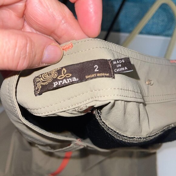 Prana Aria Womens Convertible Capri Pants Size 2 Tan Orange Pants Short Inseam - Picture 10 of 12